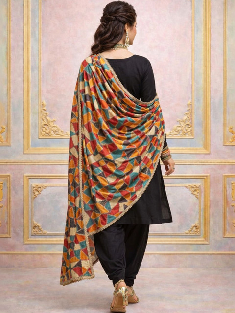 HERE&NOW Printed Kalamkari Dupatta - Image 5