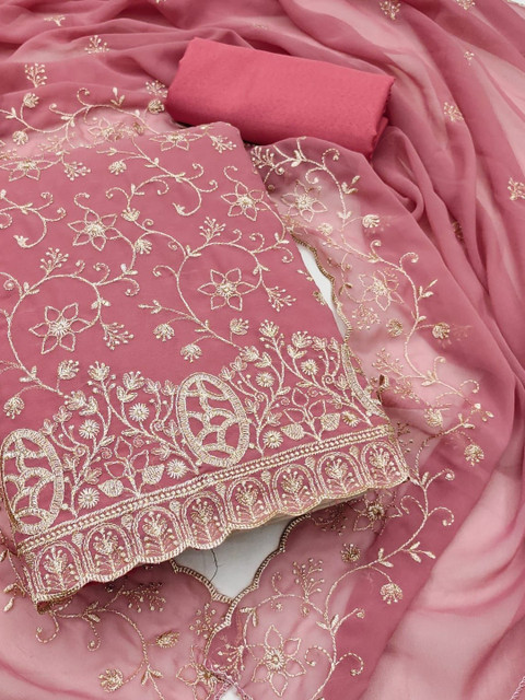 HMP Fashion Embroidered Unstitched Dress Material