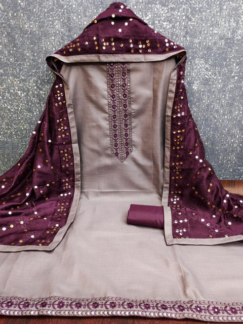 Dhaaga Ghar Embroidered Unstitched Dress Material - Image 3