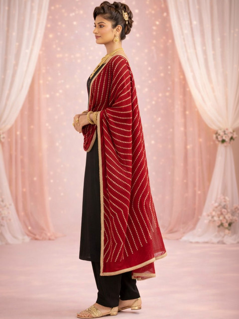 HERE&NOW Printed Bandhani Dupatta - Image 4