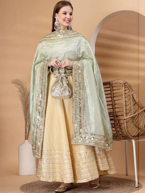 Clora Creation Embroidered Dupatta with Sequinned