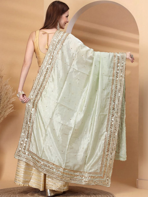 Clora Creation Embroidered Dupatta with Sequinned - Image 5
