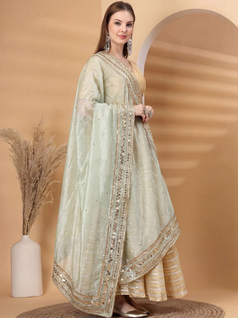 Clora Creation Embroidered Dupatta with Sequinned - Image 3
