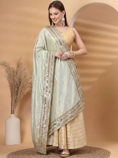 Clora Creation Embroidered Dupatta with Sequinned - Image 2