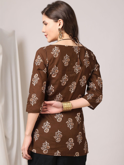 KALAMIR Floral Print Cotton Top - Image 6