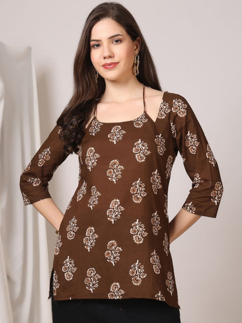 KALAMIR Floral Print Cotton Top - Image 2