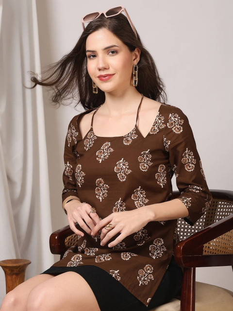 KALAMIR Floral Print Cotton Top