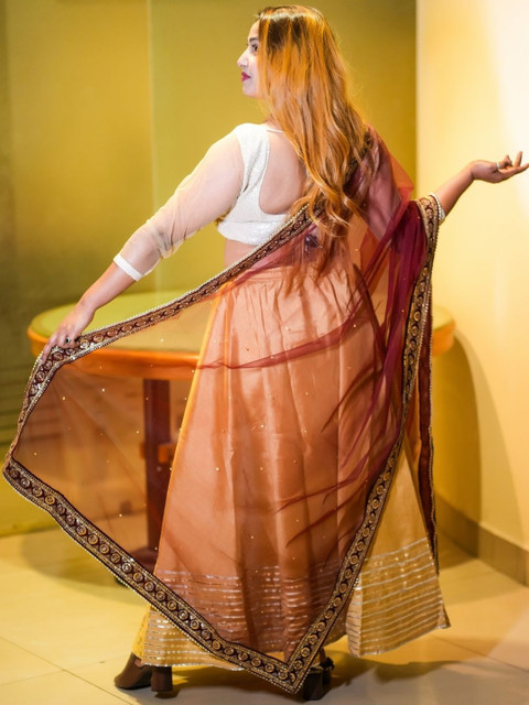 URBAN KANYA Embroidered Dupatta with Zari - Image 5