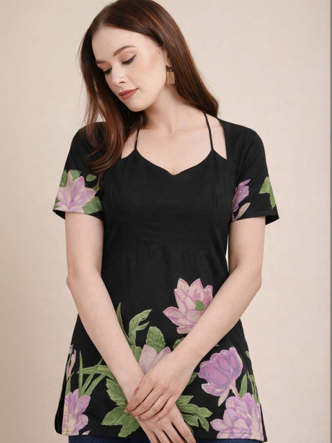 ANEKYA Floral Print Cotton Top