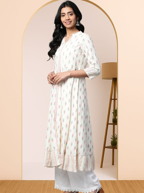 HERE&NOW Women Abstract Printed Anarkali Kurta