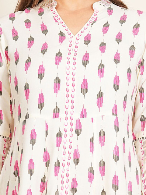 HERE&NOW Women Abstract Printed Anarkali Kurta - Image 2