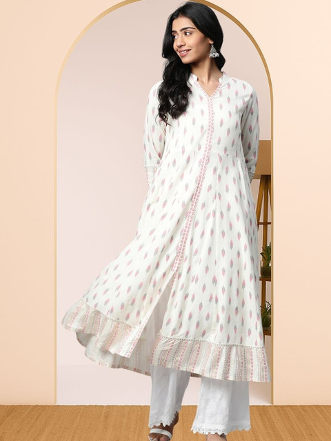 HERE&NOW Women Abstract Printed Anarkali Kurta - Image 3