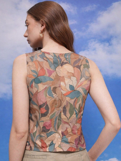 Klotden Floral Print Cotton Blend Top - Image 3