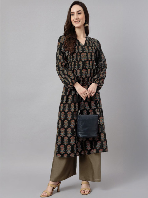 Janasya Women Floral Printed Floral Pure Cotton Kurta
