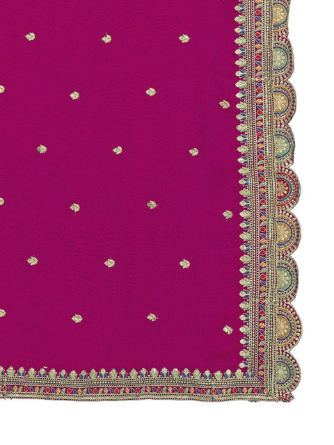 Kemza Ethnic Motifs Embroidered Dupatta with Thread Work - Image 4