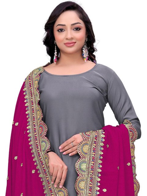 Kemza Ethnic Motifs Embroidered Dupatta with Thread Work - Image 2