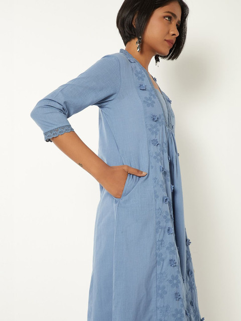 max Women Ethnic Motifs Thread Work A-Line Kurta - Image 6