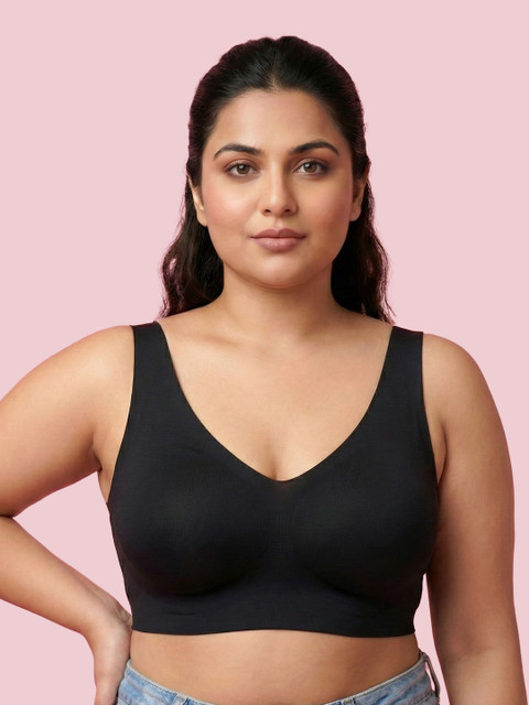 Invisi-Soft Cotton Non-Padded Full Coverage Plus-Size Bonded Bra with Hidden Concealer