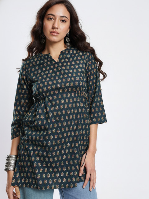 fusion by glitchez Floral Printed Pure Cotton Kurti