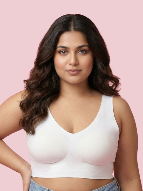 Invisi-Soft Cotton Non-Padded Full Coverage Plus-Size Bonded Bra with Hidden Concealer