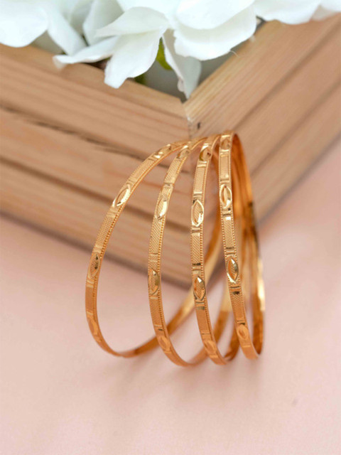 Zeraki Jewels Set Of 4 Gold-Plated Bangles