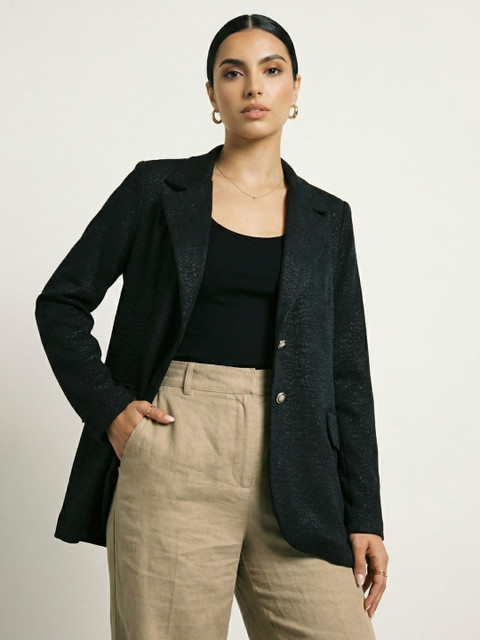 Phosphorus Notched Lapel Collar Relaxed Fit Single-Breasted Smart casual Blazer