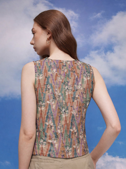 Klotden Floral Print Cotton Blend Top - Image 4
