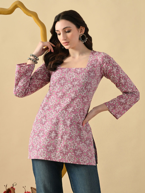 DAEVISH Floral Print Cotton Top