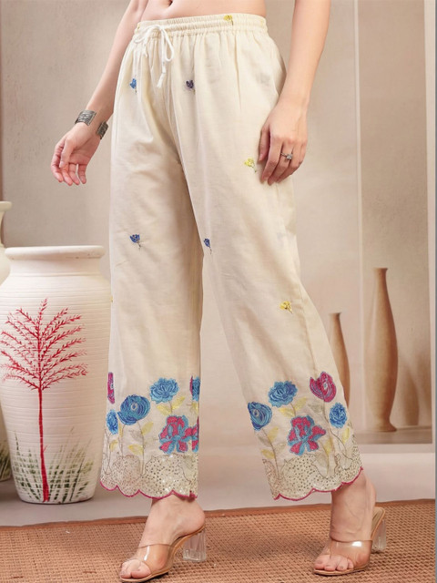 Clora Creation Women Floral Embroidered Ethnic Palazzos - Image 3