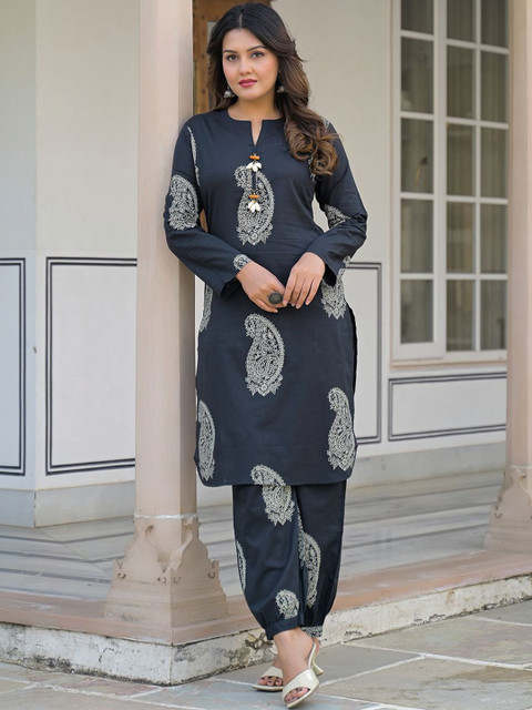 ARAVALII Cotton Printed Tunic with Trousers