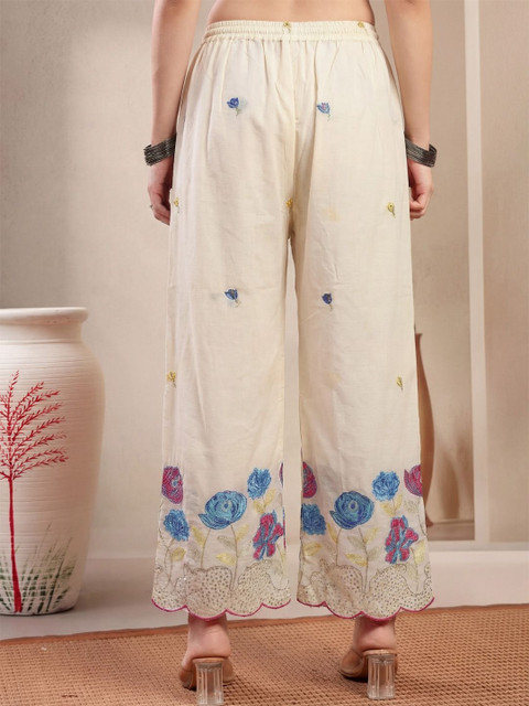 Clora Creation Women Floral Embroidered Ethnic Palazzos - Image 5