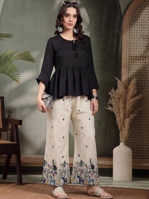 Clora Creation Women Ethnic Motifs Embroidered Ethnic Palazzos - Image 2