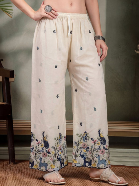 Clora Creation Women Ethnic Motifs Embroidered Ethnic Palazzos - Image 5