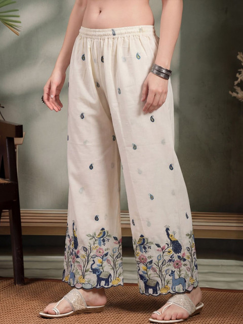 Clora Creation Women Ethnic Motifs Embroidered Ethnic Palazzos - Image 3