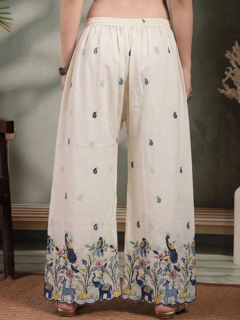 Clora Creation Women Ethnic Motifs Embroidered Ethnic Palazzos - Image 4