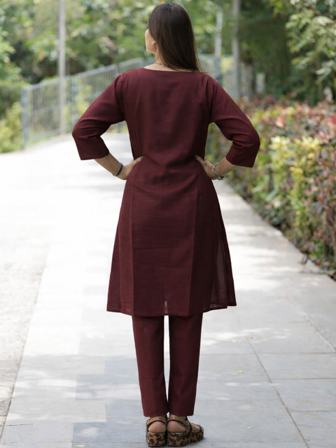 Moda Rapido Embroidered Round Neck Tunic With Trousers Co-Ords - Image 3