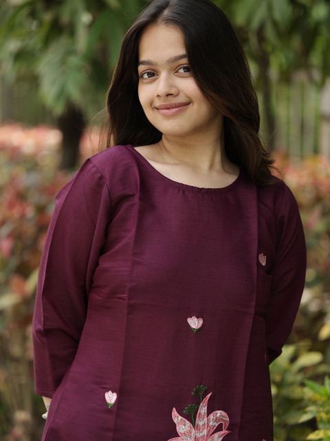 Moda Rapido Embroidered Round Neck Tunic With Trousers Co-Ords - Image 2