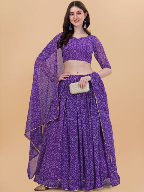 BAESD Printed Semi-Stitched Lehenga & Blouse With Dupatta