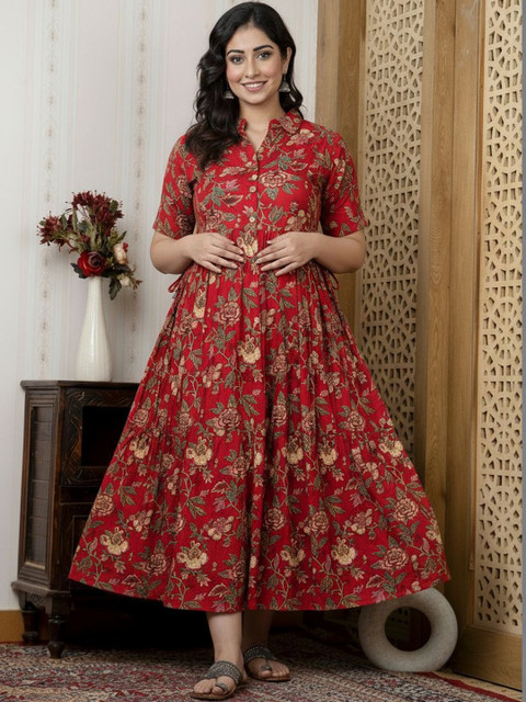 Mialo fashion Women Printed Indie Prints Maternity Anarkali Kurta