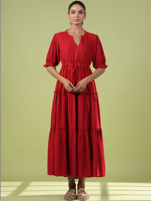 anayna Printed Tier Dress
