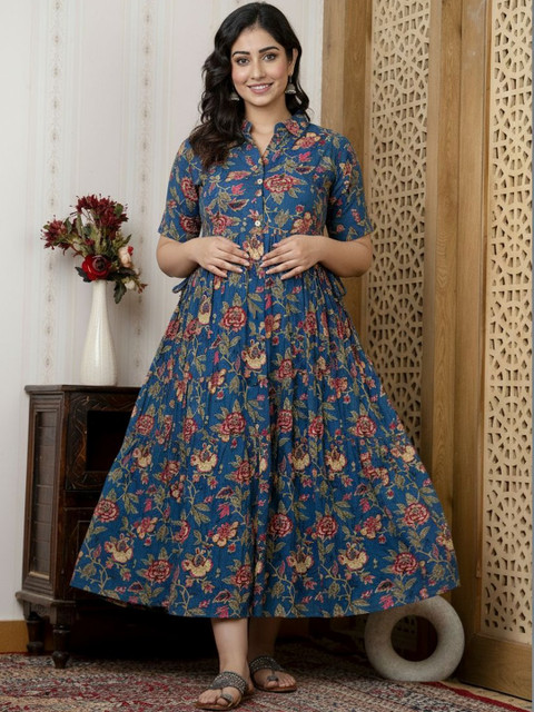 Mialo fashion Women Printed Indie Prints Maternity Anarkali Kurta