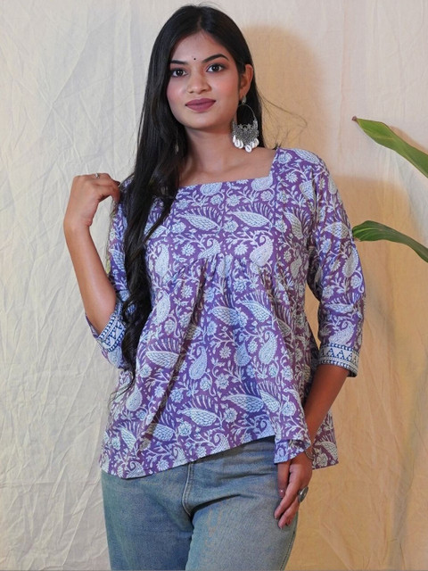PRAKRAT Floral Print Cotton Top