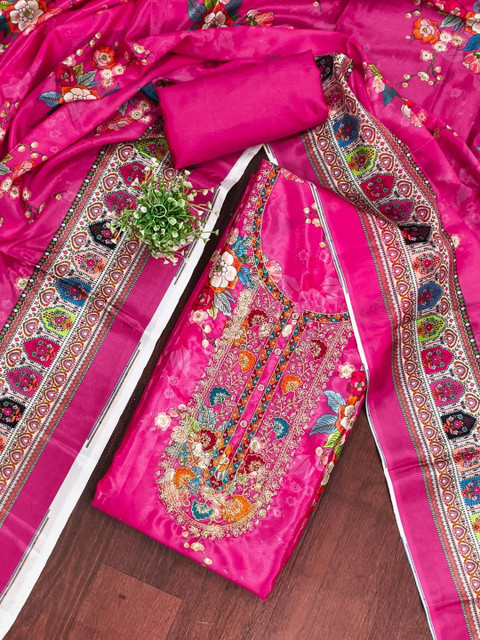 DWIJA FASHION Embroidered Unstitched Dress Material - Image 2