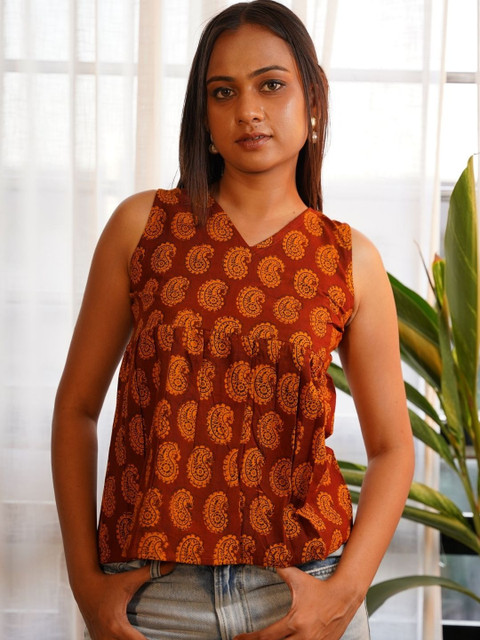 PRAKRAT Print Ethnic Cotton Top