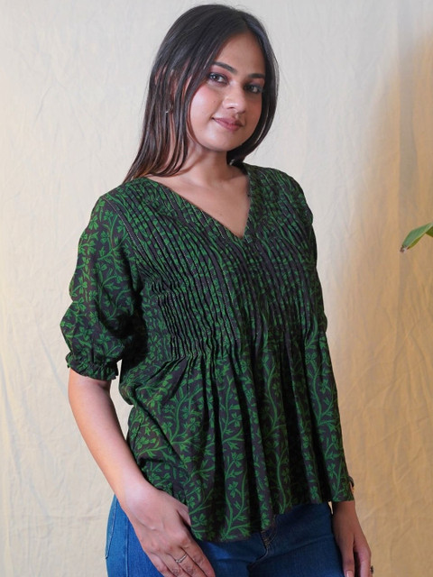 PRAKRAT Floral Print Cotton Top