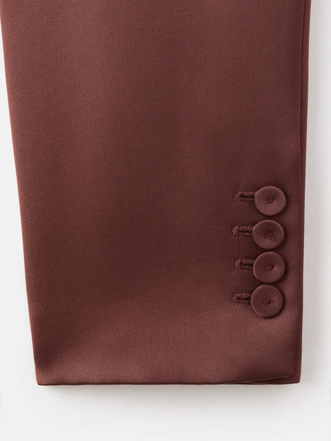 MANGO Notched Lapel Collar Satin Finished Double-Breasted Blazer - Image 5