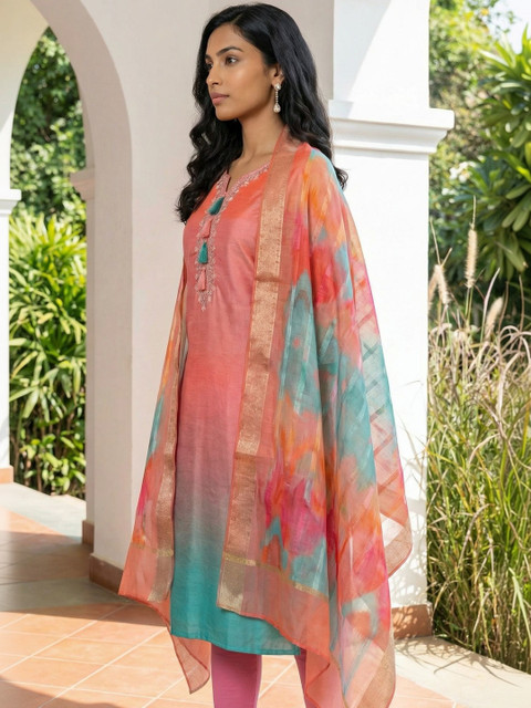 AURELIA Printed Tie and Dye Dupatta - Image 5