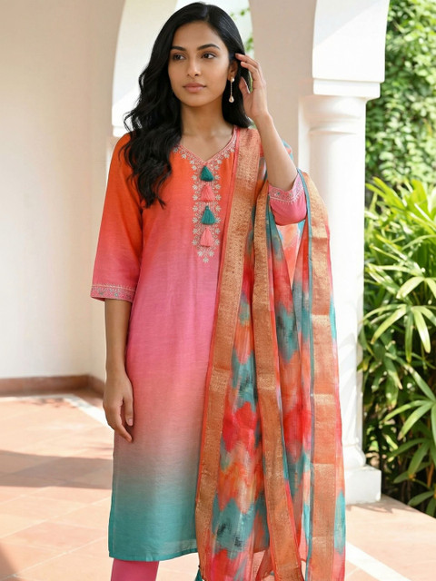 AURELIA Printed Tie and Dye Dupatta - Image 3