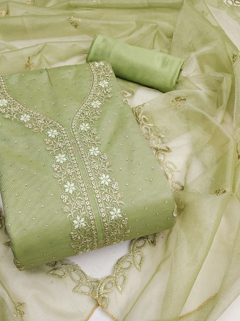 KALINI Embroidered Organza Unstitched Dress Material