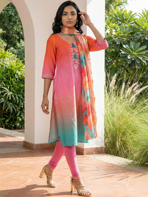 AURELIA Printed Tie and Dye Dupatta - Image 2